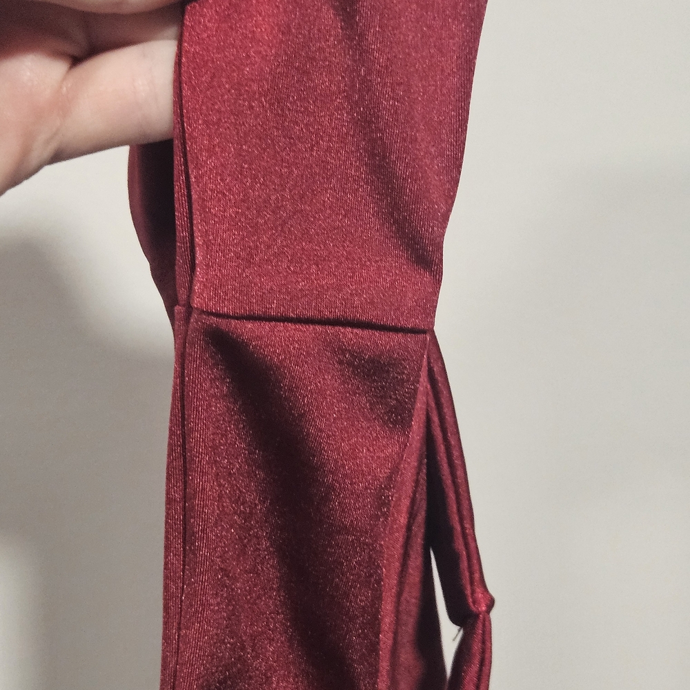 ALESSI SWIM Metallic Burgundy Cut-Out Monokini Gold Ring Detail Womens Size L - Picture 7 of 8